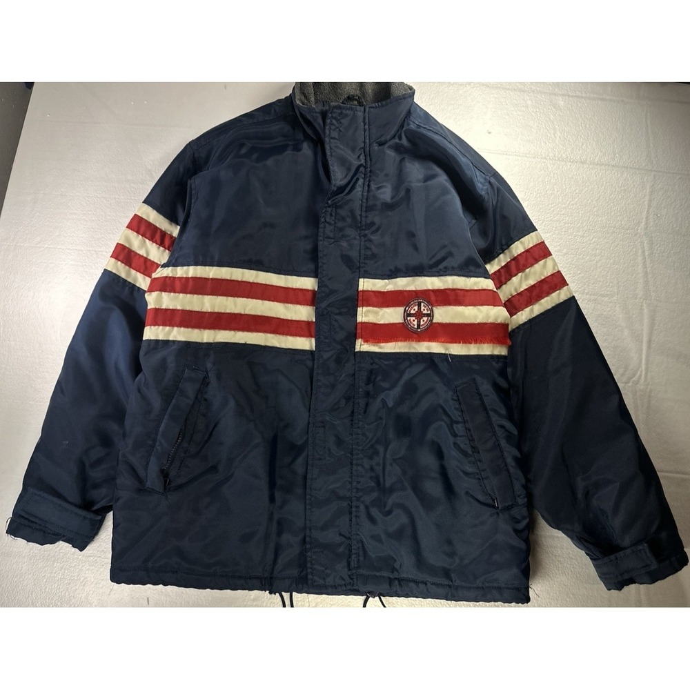 Vintage American Eagle‎ Jacket Mens Medium Ski Patrol Blue Navy Striped Full Zip